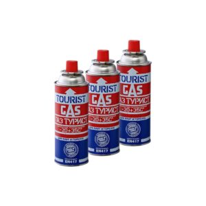 Баллон газовый цанговый TOURIST для портативных приборов 220 г.комплект 3 шт.