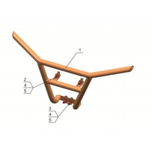 Бампер передний Rival для квадроцикла Polaris RZR 1000 444.7420.1